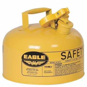 Type I Safety Can 2 gal Yellow 9-1/2In H