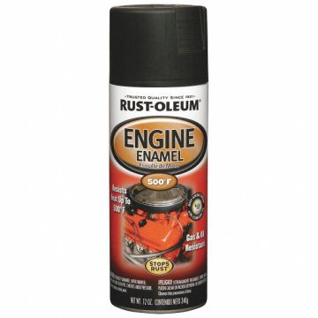 Engine Enamel Semi-Gloss Blk 12 oz Spray