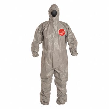 Hooded Coverall Elastic Gray L PK6