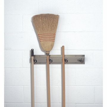 Mop and Broom Holder 24 in L Silver