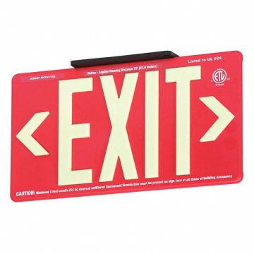 Exit Sign 8 5/8 in x 15 7/8 in Plastic