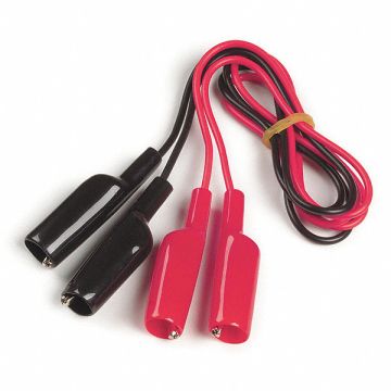 Alligator Clip with Lead Black Red PK2