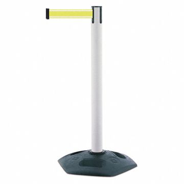 Barrier Post with Belt White Post 38 H