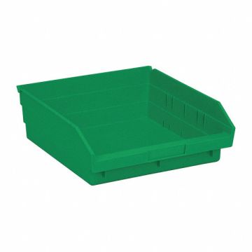 F0616 Shelf Bin Green Polypropylene 4 in