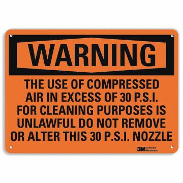 Warning Sign 7 in x 10 in Aluminum