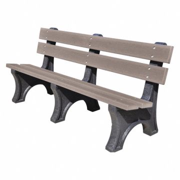 Outdoor Bench 72 in W 48 in H Gray