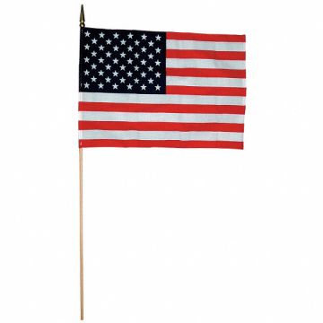US Hand Held Flag Set 12in.Hx18in.W PK12