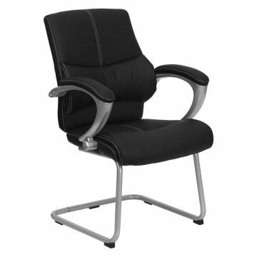 Side Chair Black Seat Leather Back