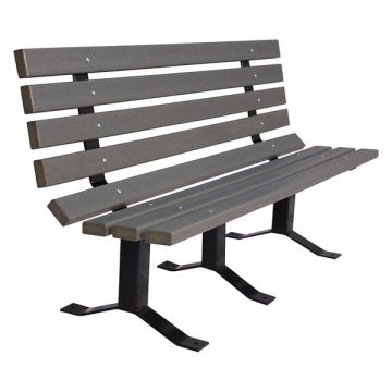 Outdoor Bench 96 in L Gray RCYCLD PLSTC