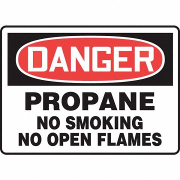 Danger No Smoking Sign Propane 10X14