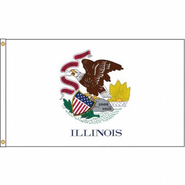 D3772 Illinois Flag 5x8 Ft Nylon