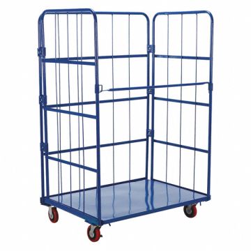 Blue Nestable Roller Container 1 Shelf