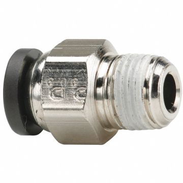 Male Connector 1/4 Tube Size Silver