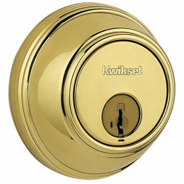 Key Control Deadbolt Polished Brass