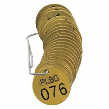 Numbered Tag Set Brass 1 1/2in W PK25
