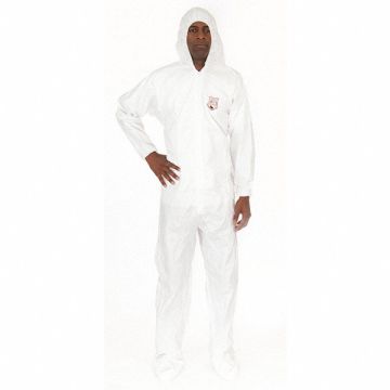 D8407 Hooded Coverall w/Boots White 2XL PK25