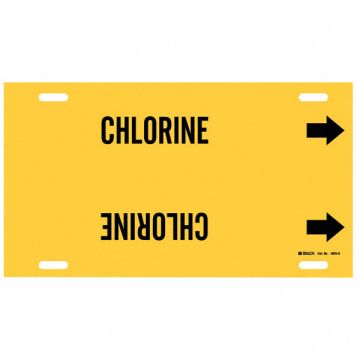 Pipe Marker Chlorine 10 in H 24 in W