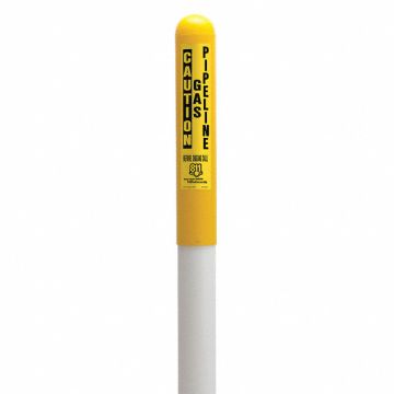 Utility Dome Marker 72in.H Yllw/Blk/Wht