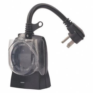 Plug In Timer Blk Outdoor 125V Digital