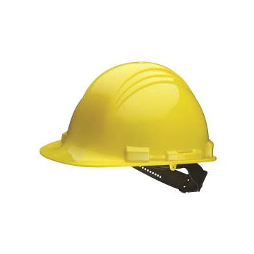 Helmet, Safety,With 4 Point Plastic Harness And Sweatband, Yellow