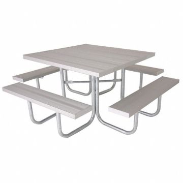 Picnic Table 76 W x76 D Silver