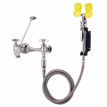 Dual Head Drench Hose w/Faucet Wall 6 ft