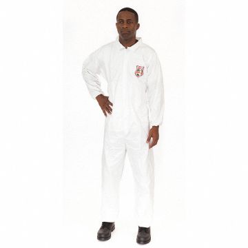 D8402 Collared Coverall Elastic White 2XL PK25
