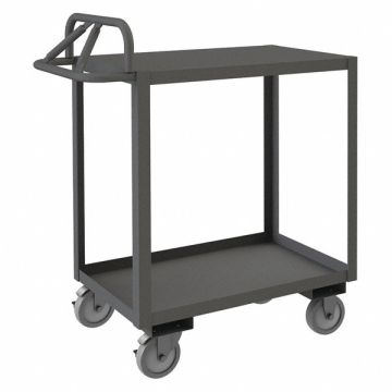 Cart Gray 2 Shelves with Side Brakes