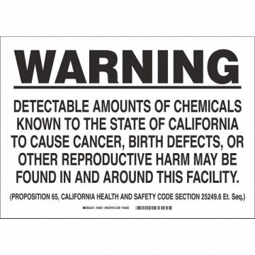 Chemical Sign 5 x 6In Black on White