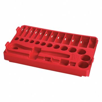 Ratchet and Socket Tray Red Plastic