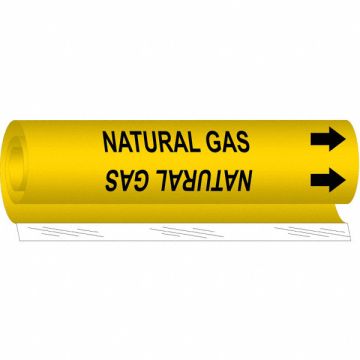 Pipe Marker Natural Gas 5 in H 8 in W