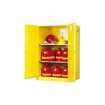 Cabinet,Safety, Flammable, 90Gal, 2 Shelves, 2 M/C Door, Yellow