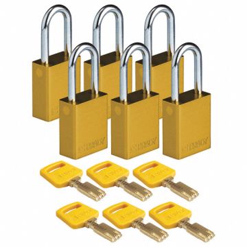 Lockout Padlock Al Yellow Key Alike PK6