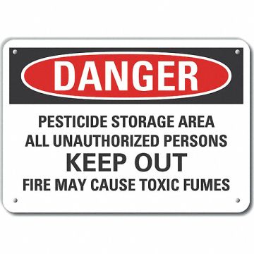 Rflctv Pesticide Dangr Sign 10x14in Alum