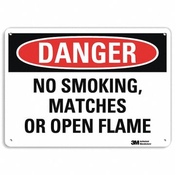 Danger No Smoking Sign 10 x 14 Alum