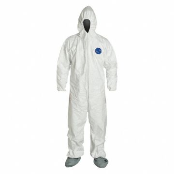 Hooded Coverall w/Boots White 5XL PK25