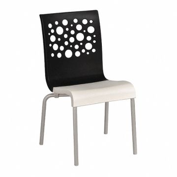 Chair Black/White Stackable 35-1/2 H