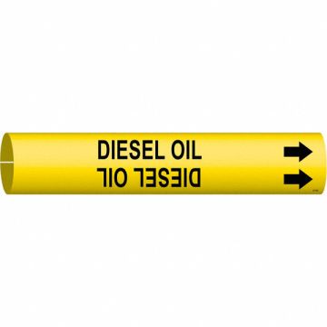 Pipe Marker Diesel Oil 2 in H 2 in W
