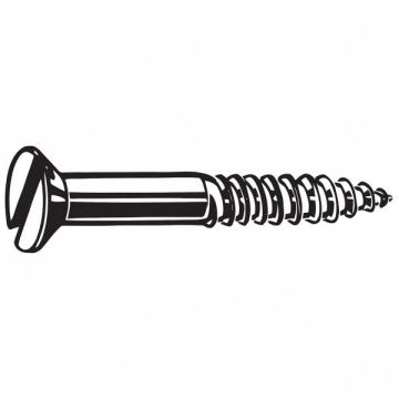 Wood Screw Flat #10 1in ST Slotted PK100