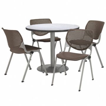 Breakroom Table And Chair Set Grey Neb