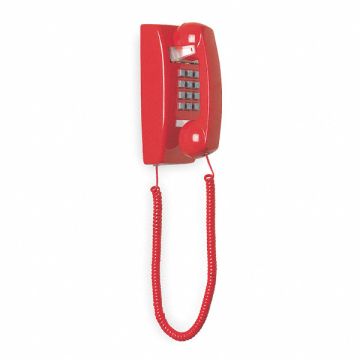 Standard Wall Phone Red Plastic