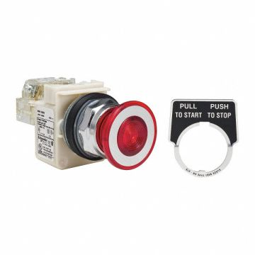 Illuminated Push Button 30mm 1NO/1NC Red