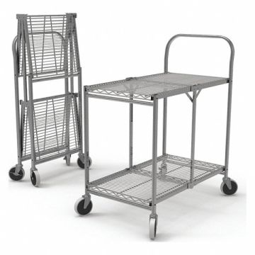 Wire Cart Silver 39-1/2 H 19-1/2 L
