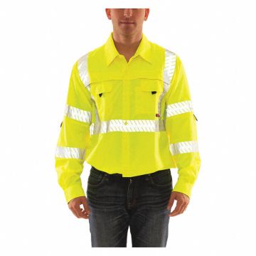 Work Shirt Size 4XL Hi-Vis Green/Yellow
