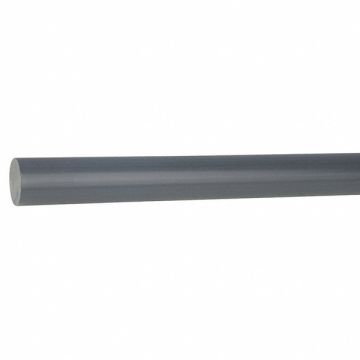 Plastic Rod PVC Type 1 2 Dia 8ftL Gray