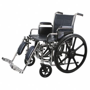 Wheelchair 500 lb 24 In Seat Silver/Navy