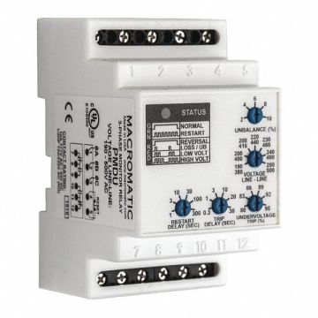 Phase Monitor Relay 480-600VAC DIN DPDT