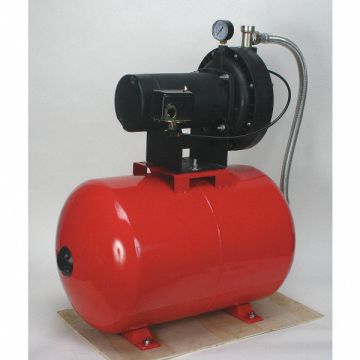 Well Jet Pump System 1 HP 17.0 gal tank
