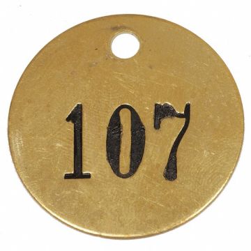Numbered Valve Tag Brass 1 1/2in H PK25