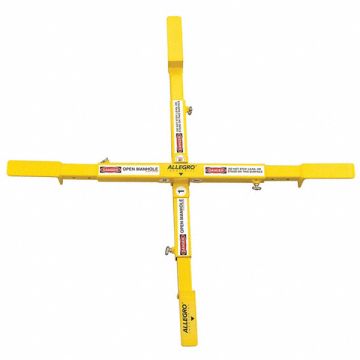 Manhole Safety Cross Steel 15 lb Yellow